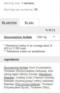 Glucosamine 1500mg / 60 Tabs.