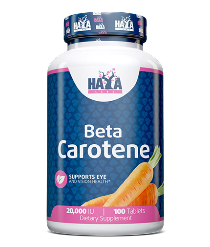 HAYA LABS Natural Beta Carotene 20,000 IU / 100 Tabs.