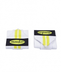 MUSCKIT Stripes Wrist Wraps / White/Yellow