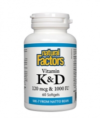 NATURAL FACTORS Vitamin K&D 120mcg. & 1000IU / 60 Soft.