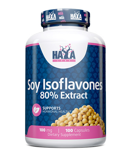 HAYA LABS Soy Isoflavones 80% Extract NON-GMO  100mg / 100caps