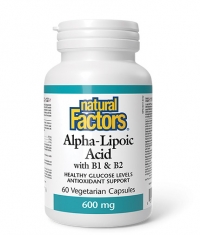 NATURAL FACTORS Alpha Lipoic Acid 600 mg + Vitamin B1 and B2 / 60 Vcaps