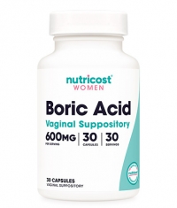 NUTRICOST Boric Acid 600 mg / 30 Suppository Capsules