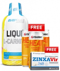 PROMO STACK Liquid L-Carnitine + Chromium + 3 FREE HEAT + FREE ZINXAVir