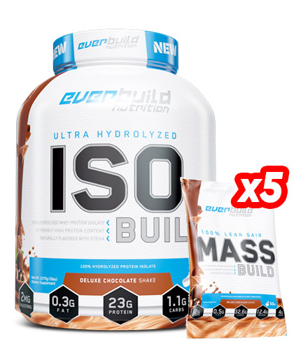 PROMO STACK ISO BUILD Protein Isolate + 5 FREE Mass Build Gainer Sachets